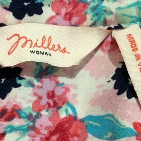 Ladies Top Floral Pink Sleeveless Millers Sz 16 AU Lightweight VGUC - Picture 4 of 4